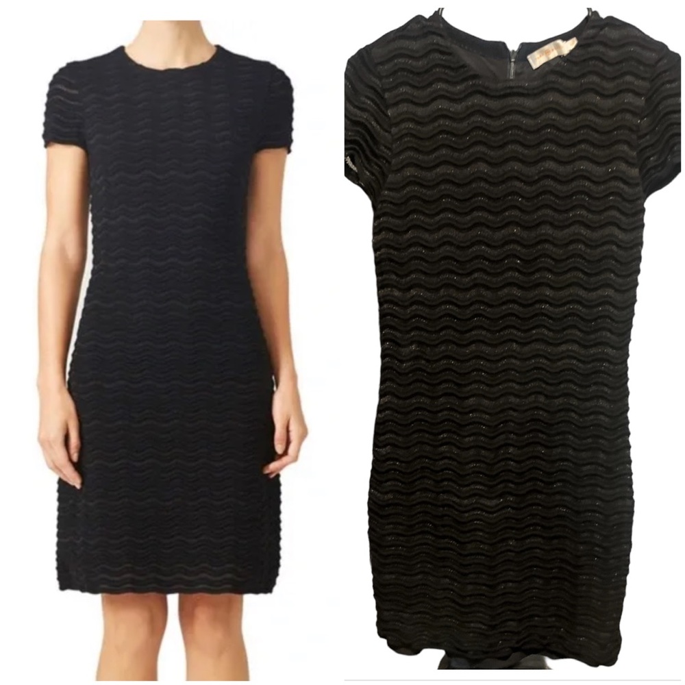 Tory Burch Black/ Metallic Knit Dress Sz Small - Picture 2 of 3